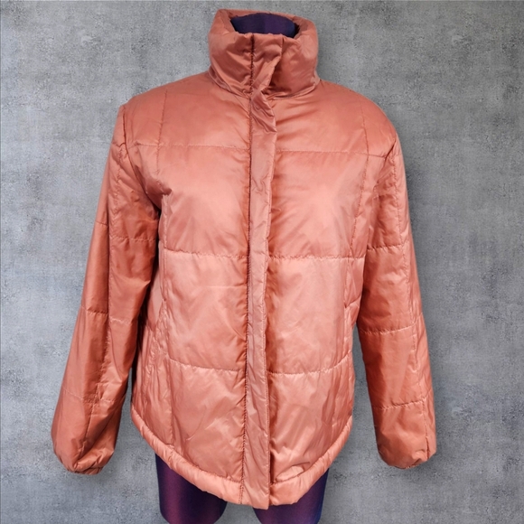 Madewell Light Coral Quilted Packable Puffer Jacket Size Small Women's‎ C34 - Picture 1 of 10
